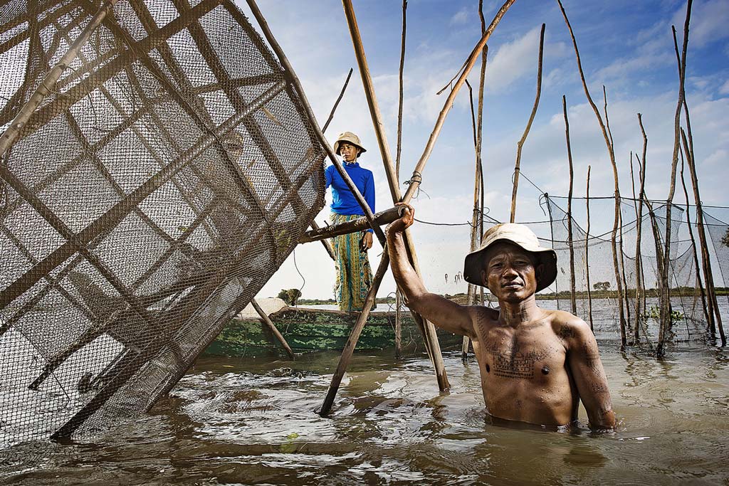 Photo of cambodian fisherman