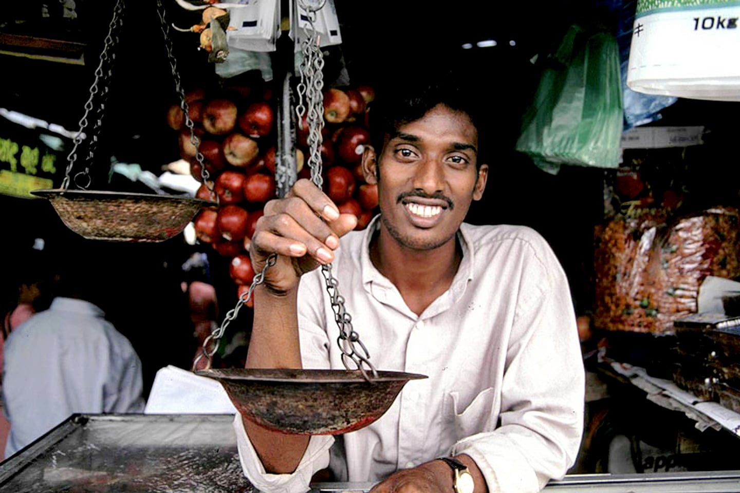 Shopkeeper smiling, Sri Lanka