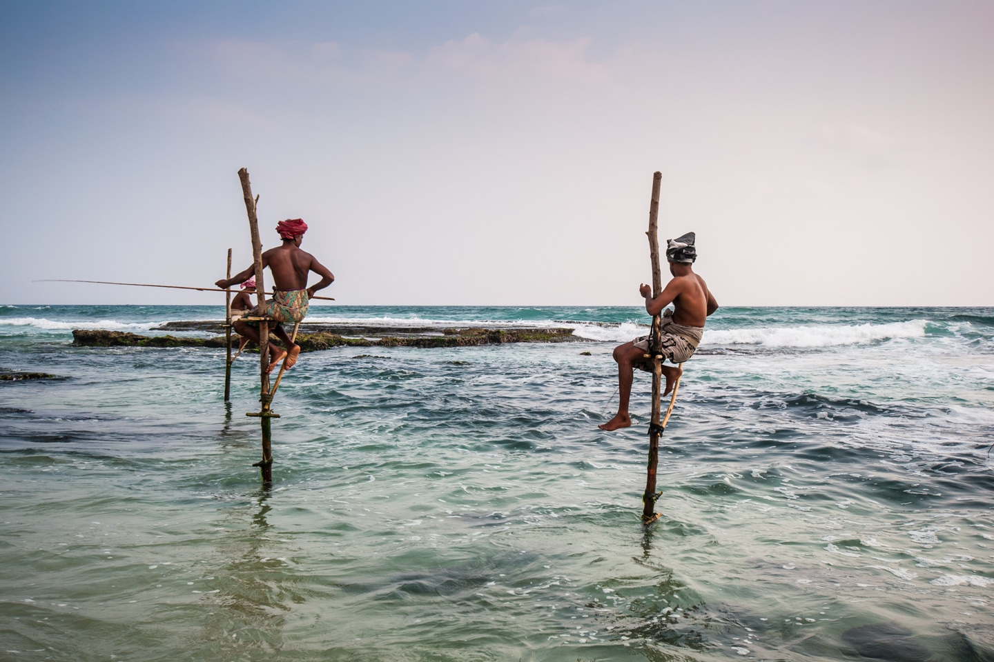 Local fishermen in Ahangama, Sri Lanka