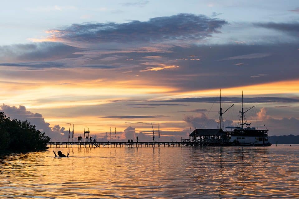 Sunset at Mansuar island, Indonesia