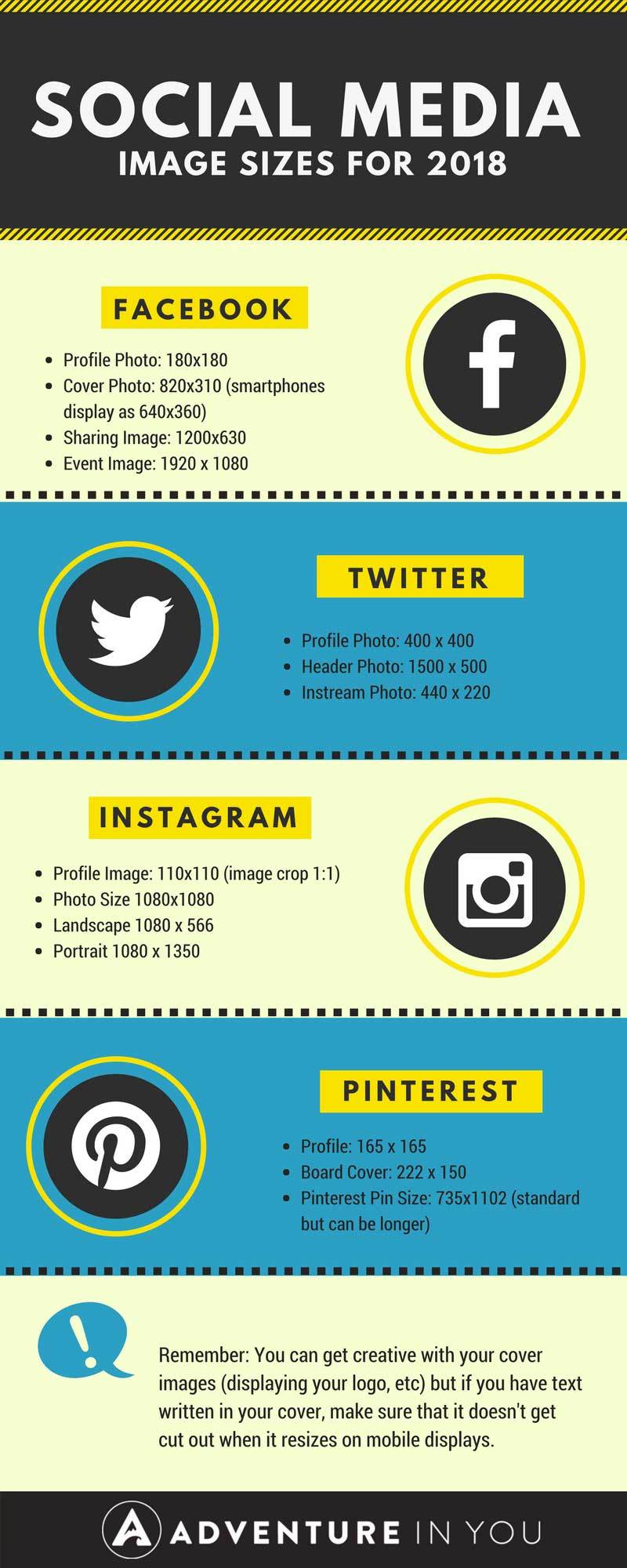 social media image sizes 2018