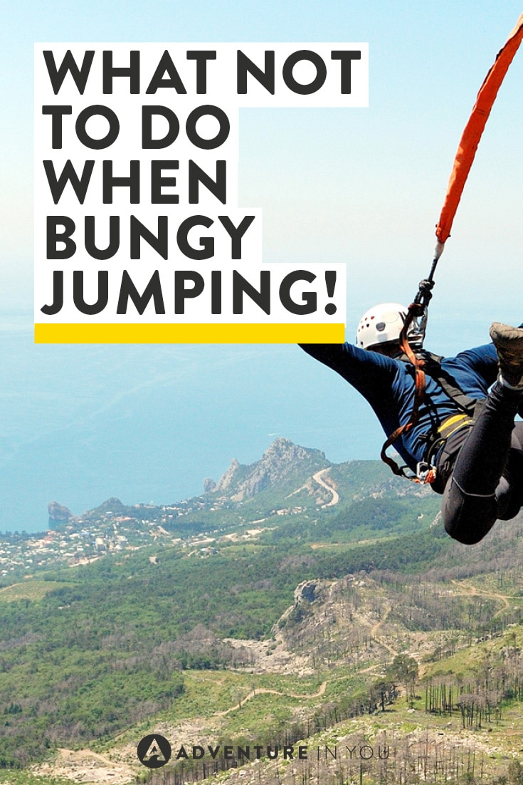 Safety first guys! What not to do when bungy jumping!