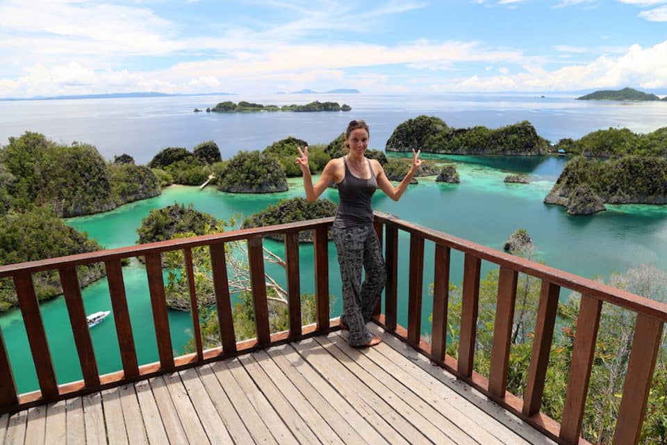 Standing in front of the Piaynemo viewpoint, Raja Ampat, Indonesia