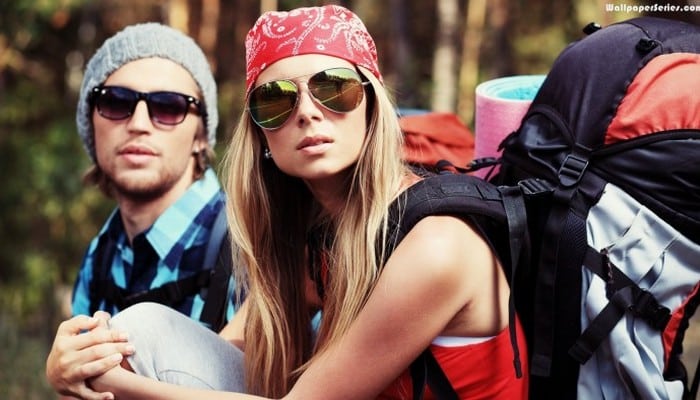 young backpackers