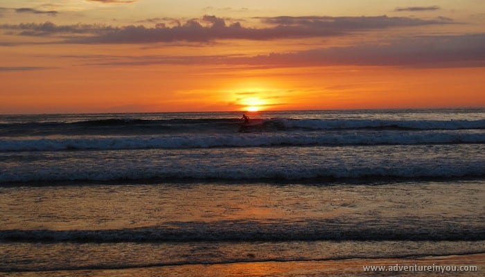 sunset surf in olon