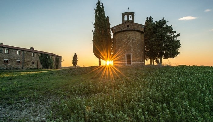 sunset tuscany