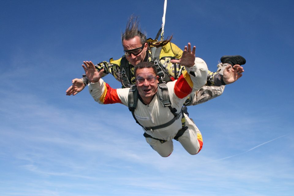 Man skydiving