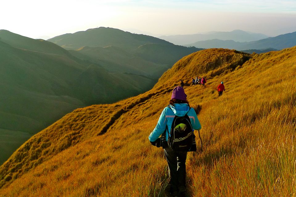 A group hiking mount pulag
