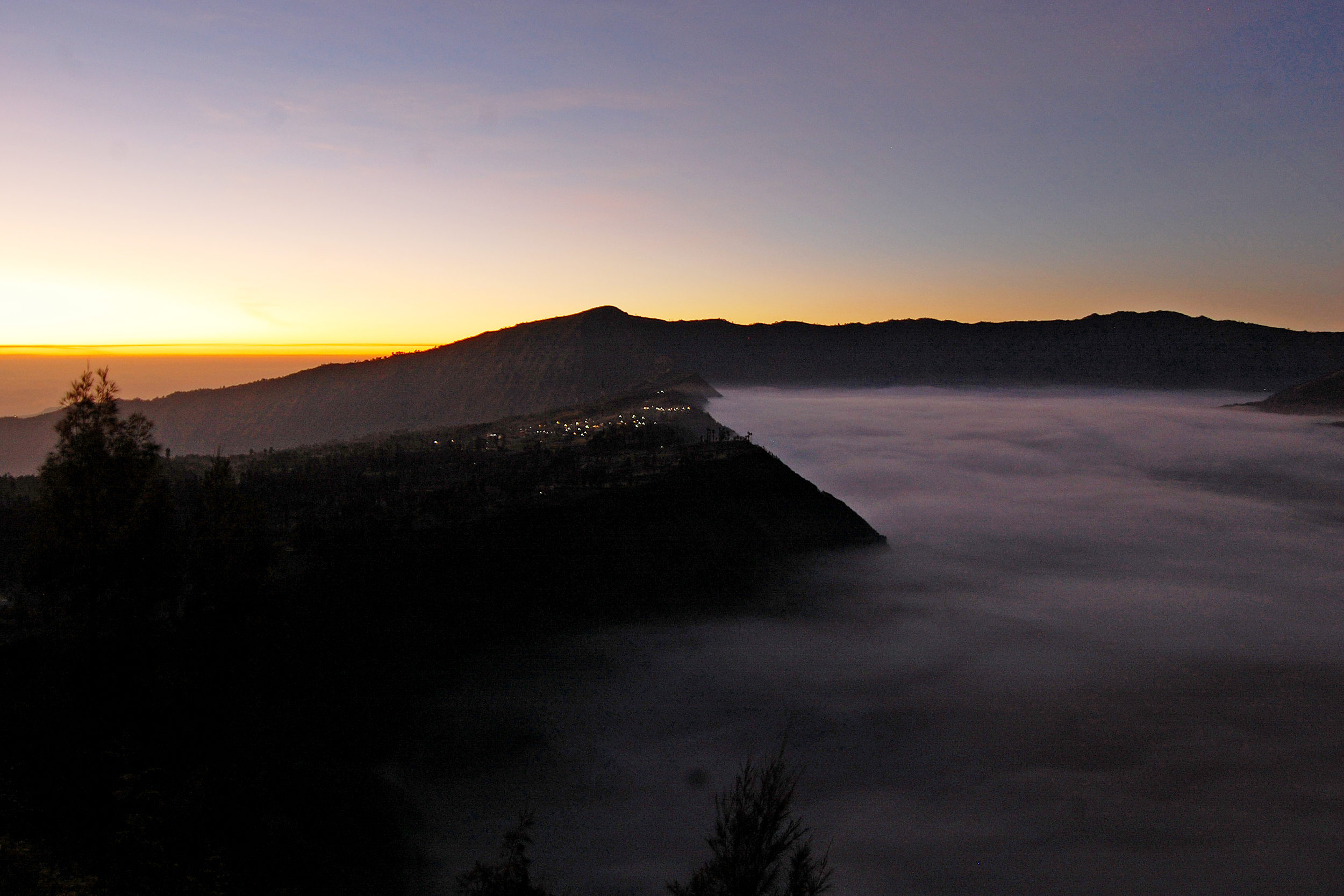Views from the top of mount bromo at sunrise