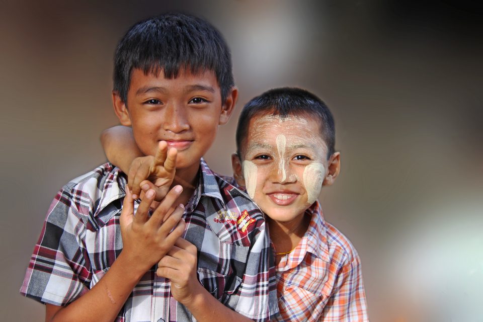 Two young boys in Myanmar