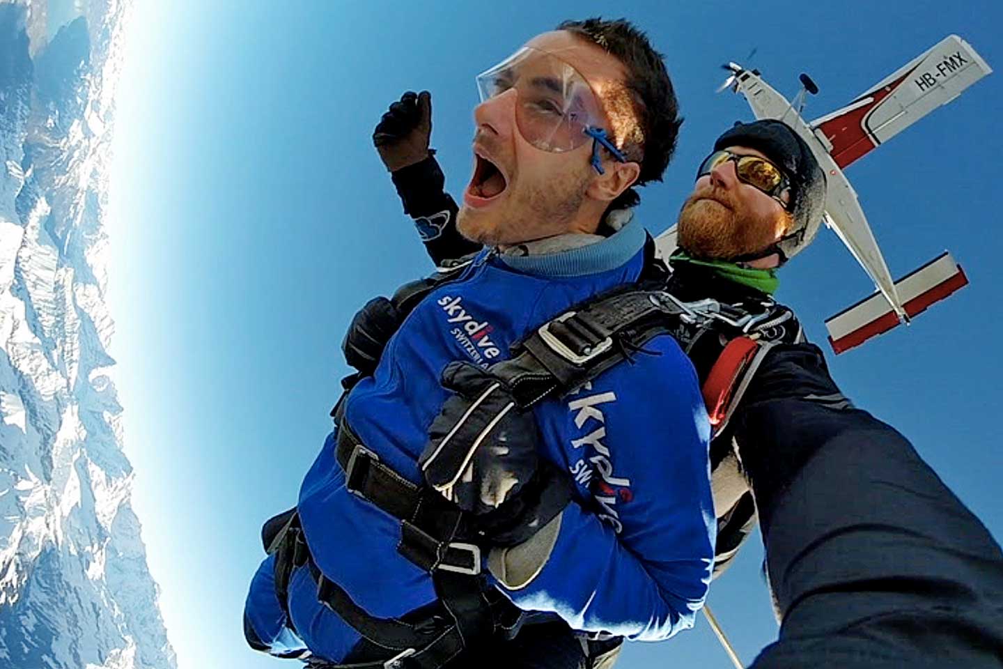 Tom while skydiving
