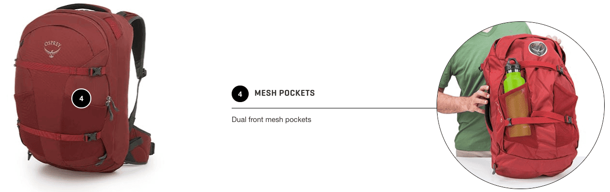 mesh pockets osprey bag