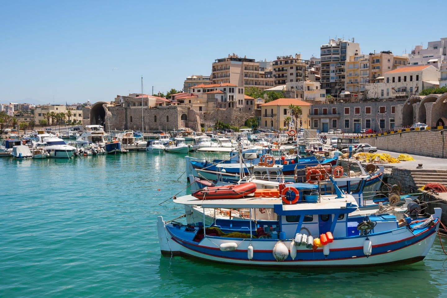 harbor in heraklion, crete