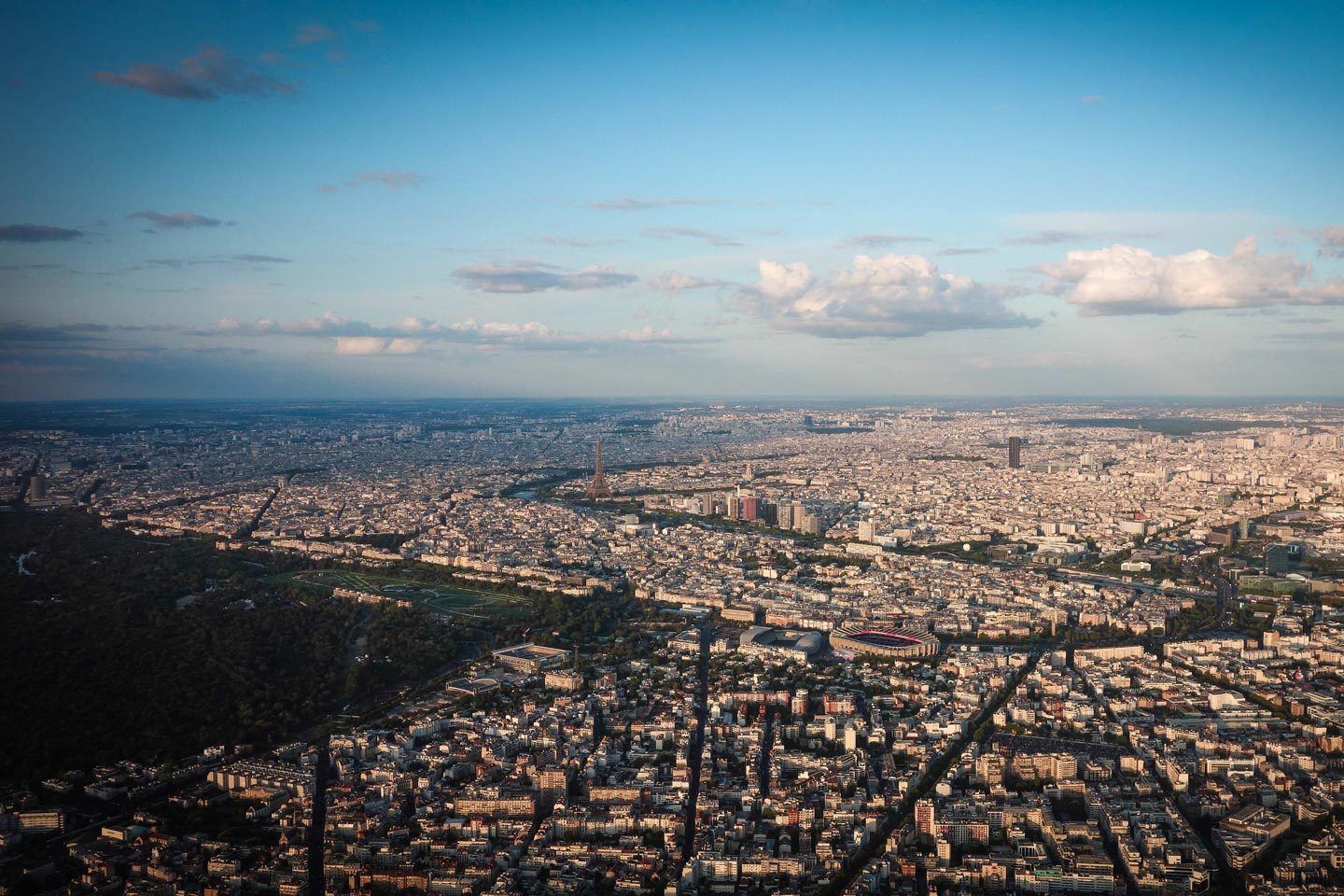 Paris city from a helicopter