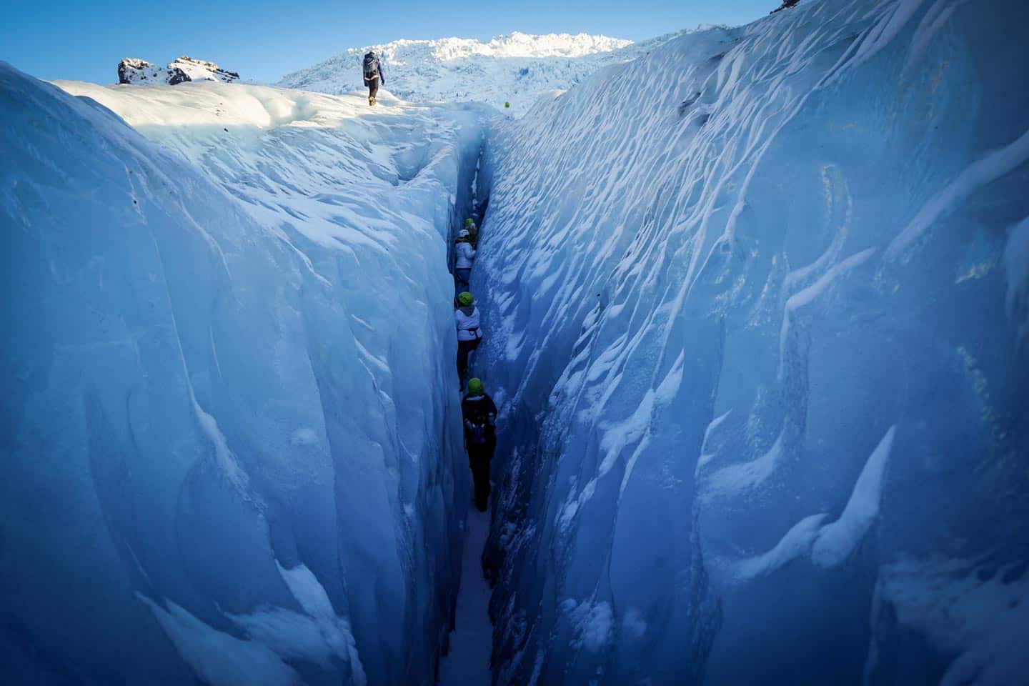 glacier hike ice crevase