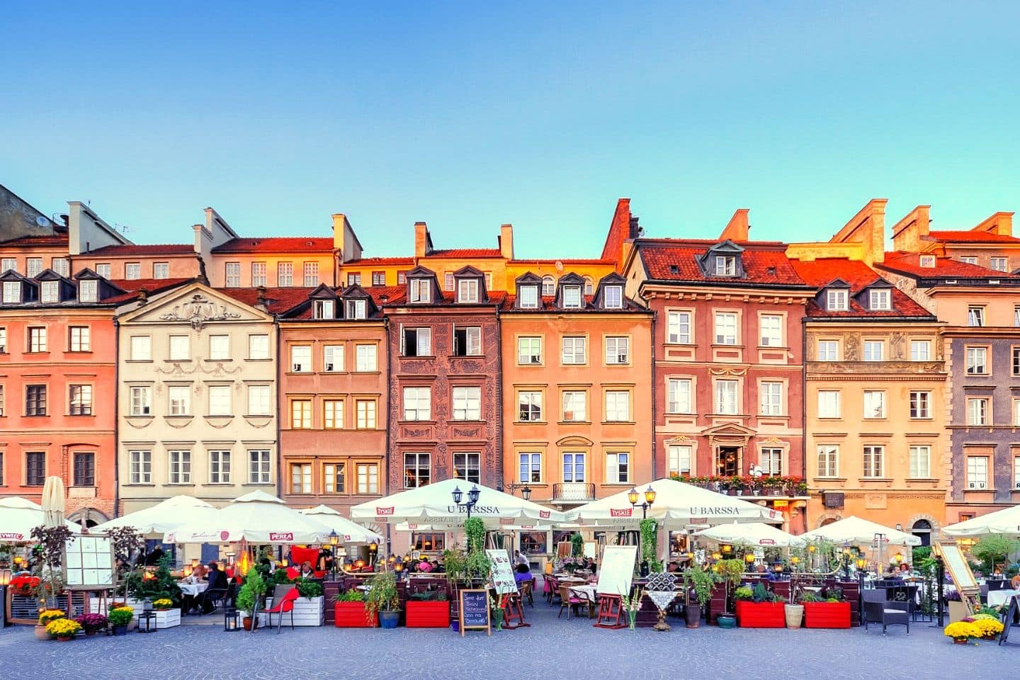 colorful buildings in warsaw's old town