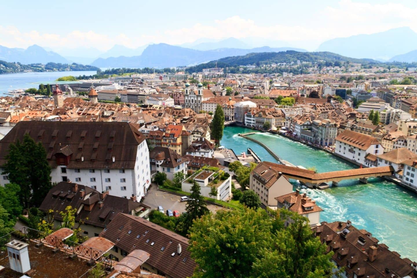 aerial view of Lucerne, Switzerland