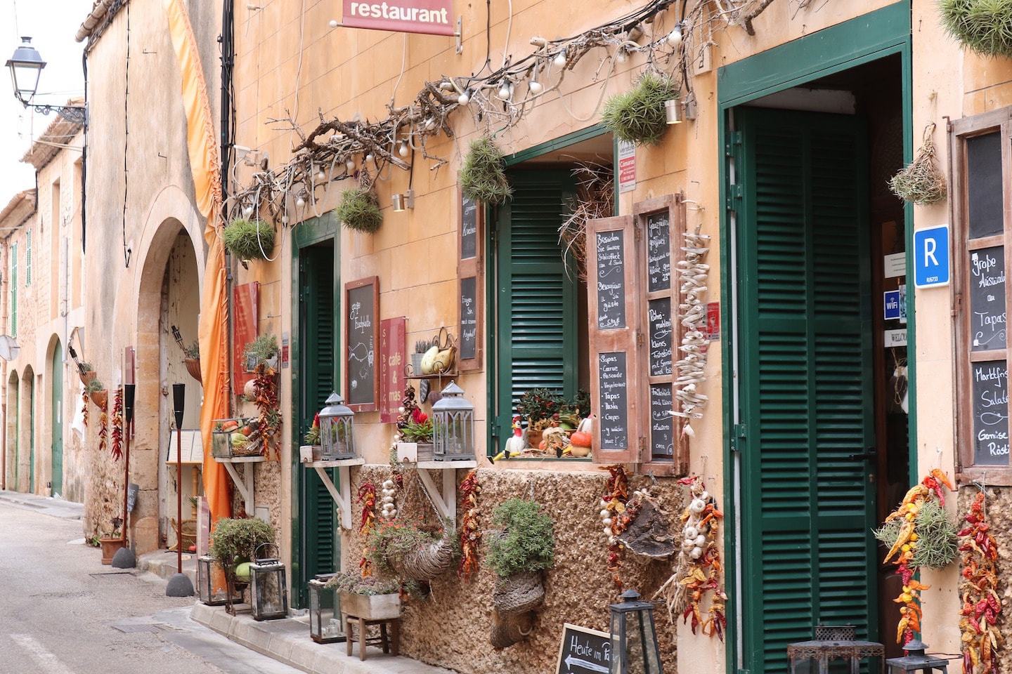 store fronts during autumn in Spain