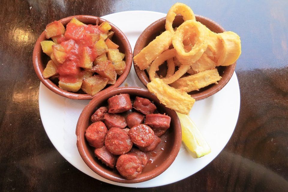 spanish chorizo with other tapas dishes