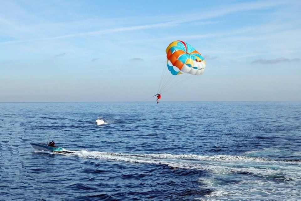 parasailing at sea