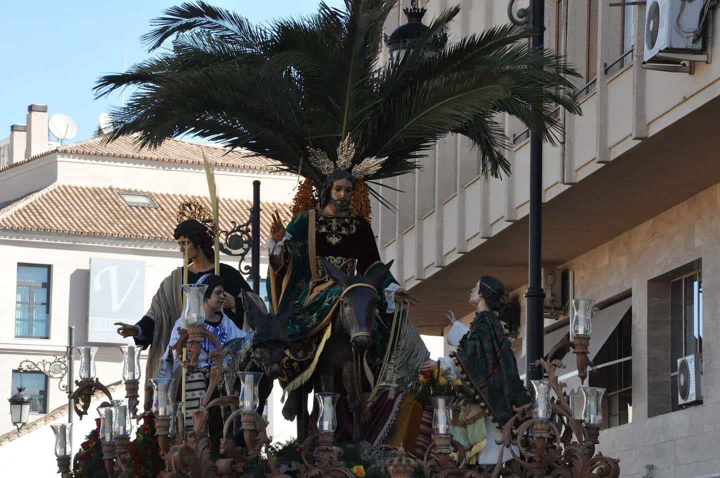 procession of religious figures for Semana Santa Holy Week in Spain