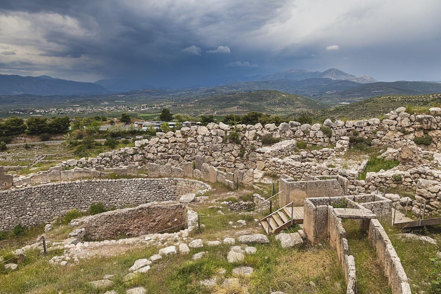 Remains of an ancient city in Mycenae, Greece