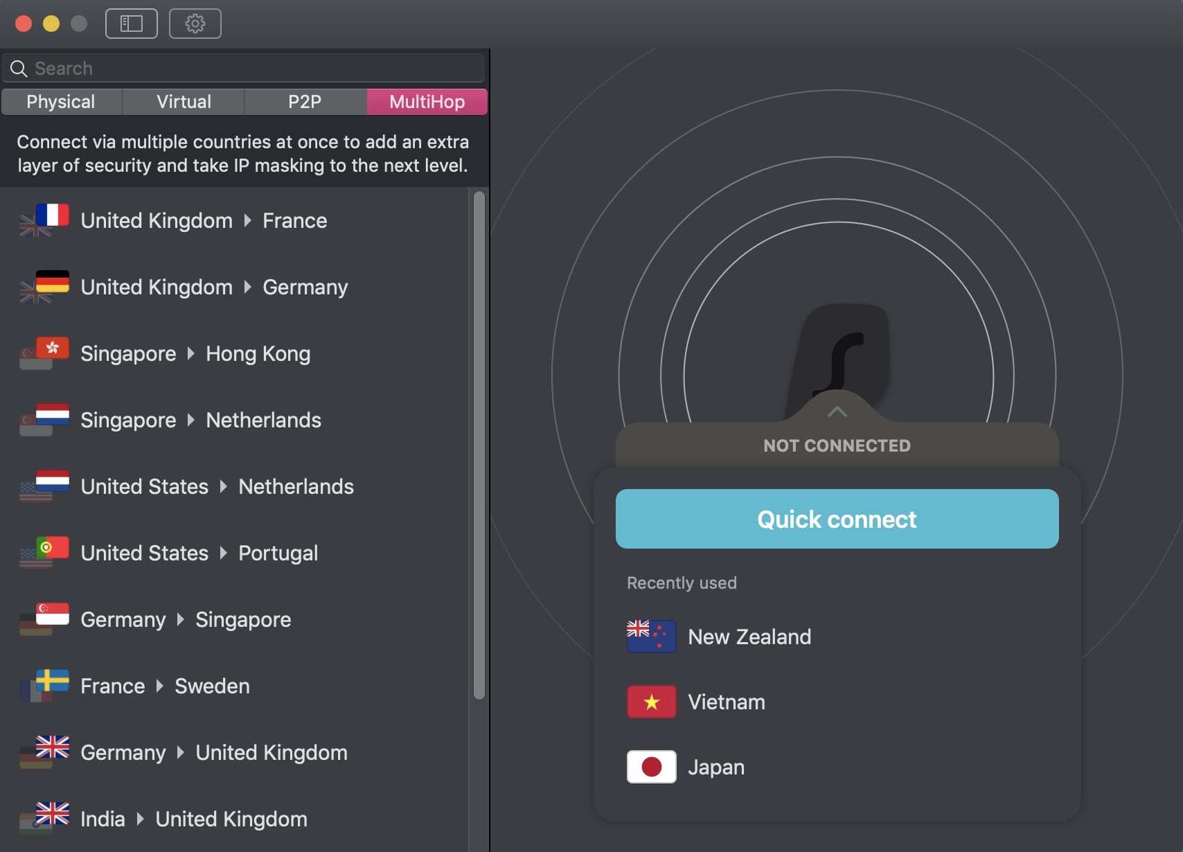 Surfshark VPN review: Surfshark UI