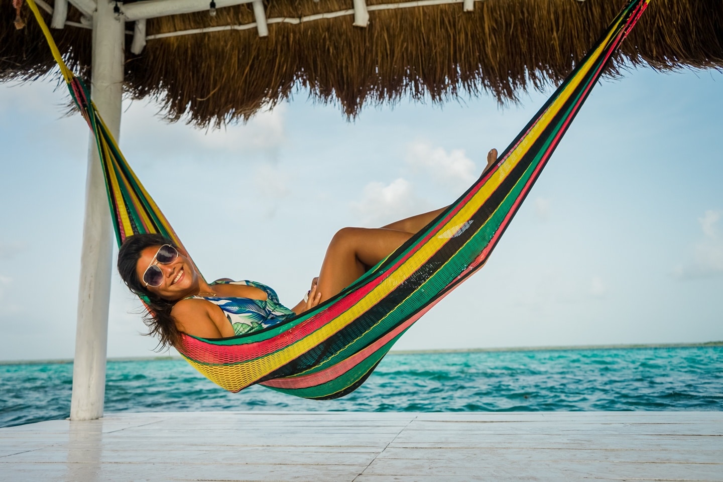 Lying in a hammock in Mexico