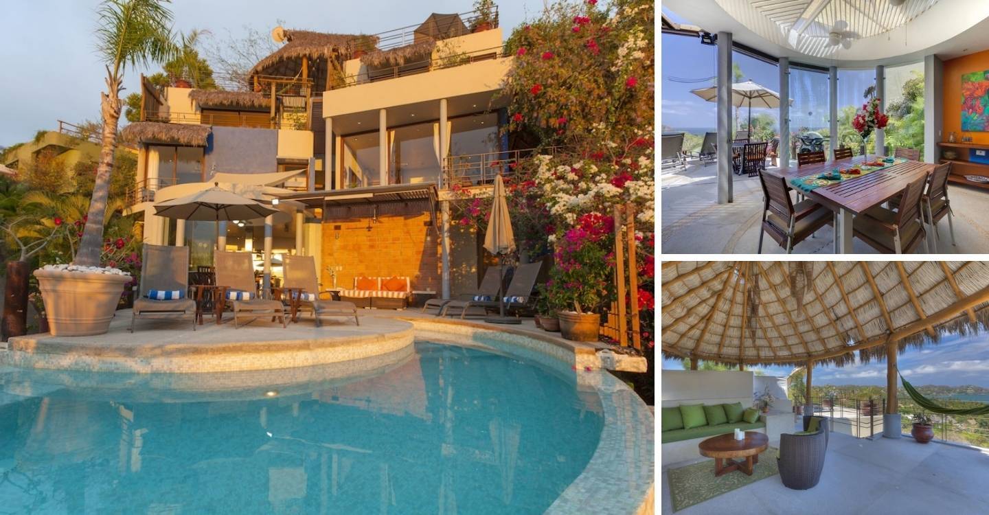 sayulita villa with massive pool and lots of balconies