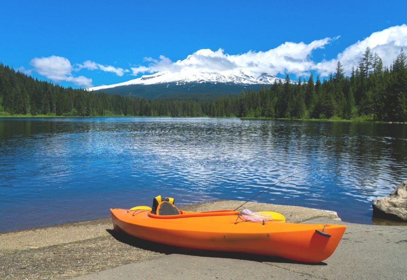 Kayak on a lake side