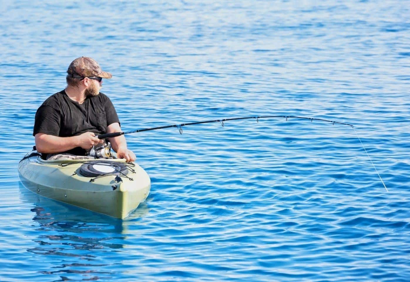Man on a fishing kayak