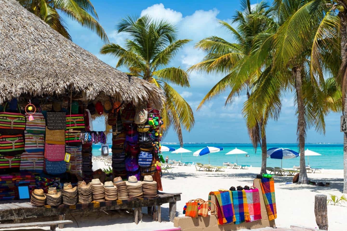 Merchandise on North Beach Isla Mujeres, Yucatan, Mexico