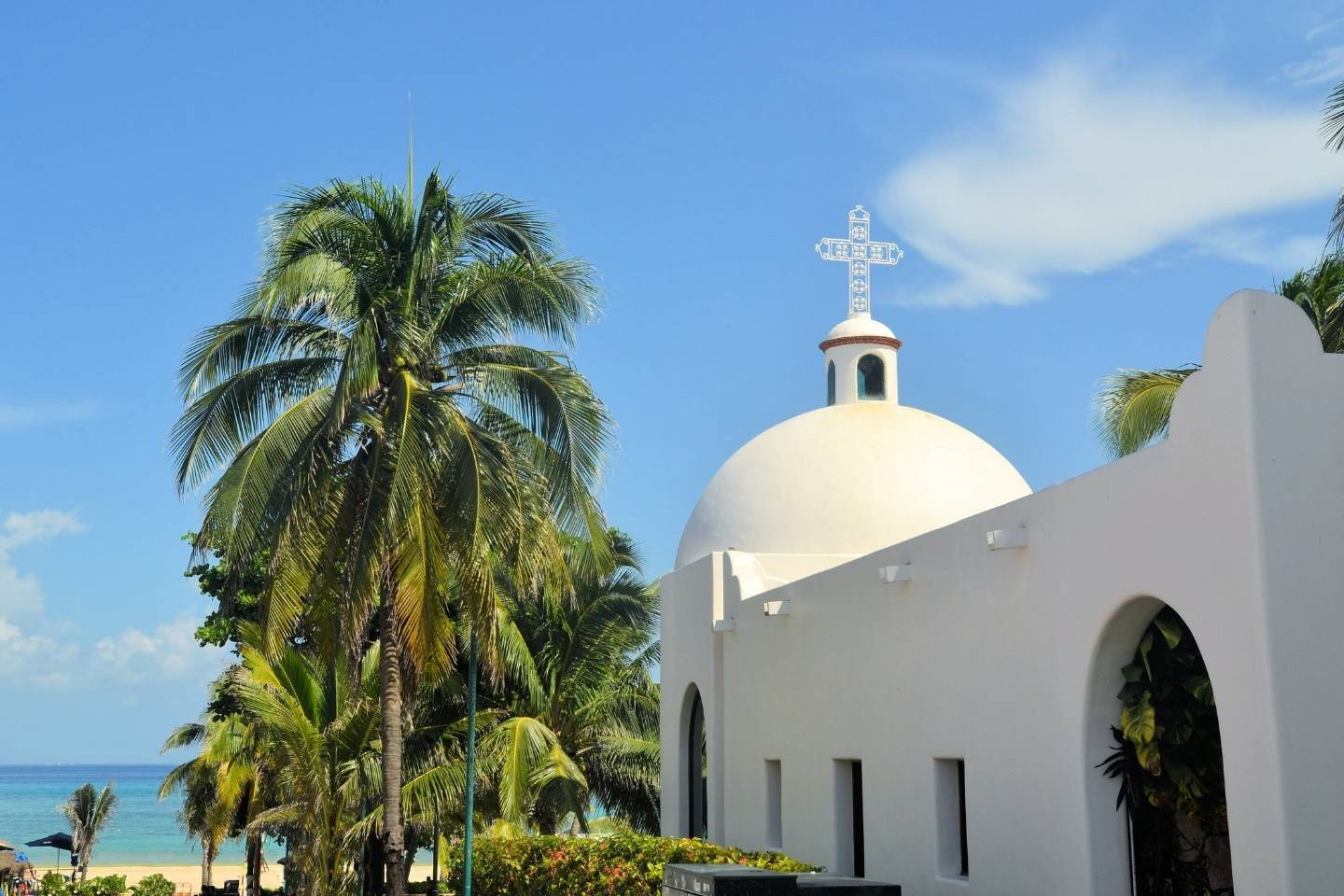 White church at Playa Del carmen