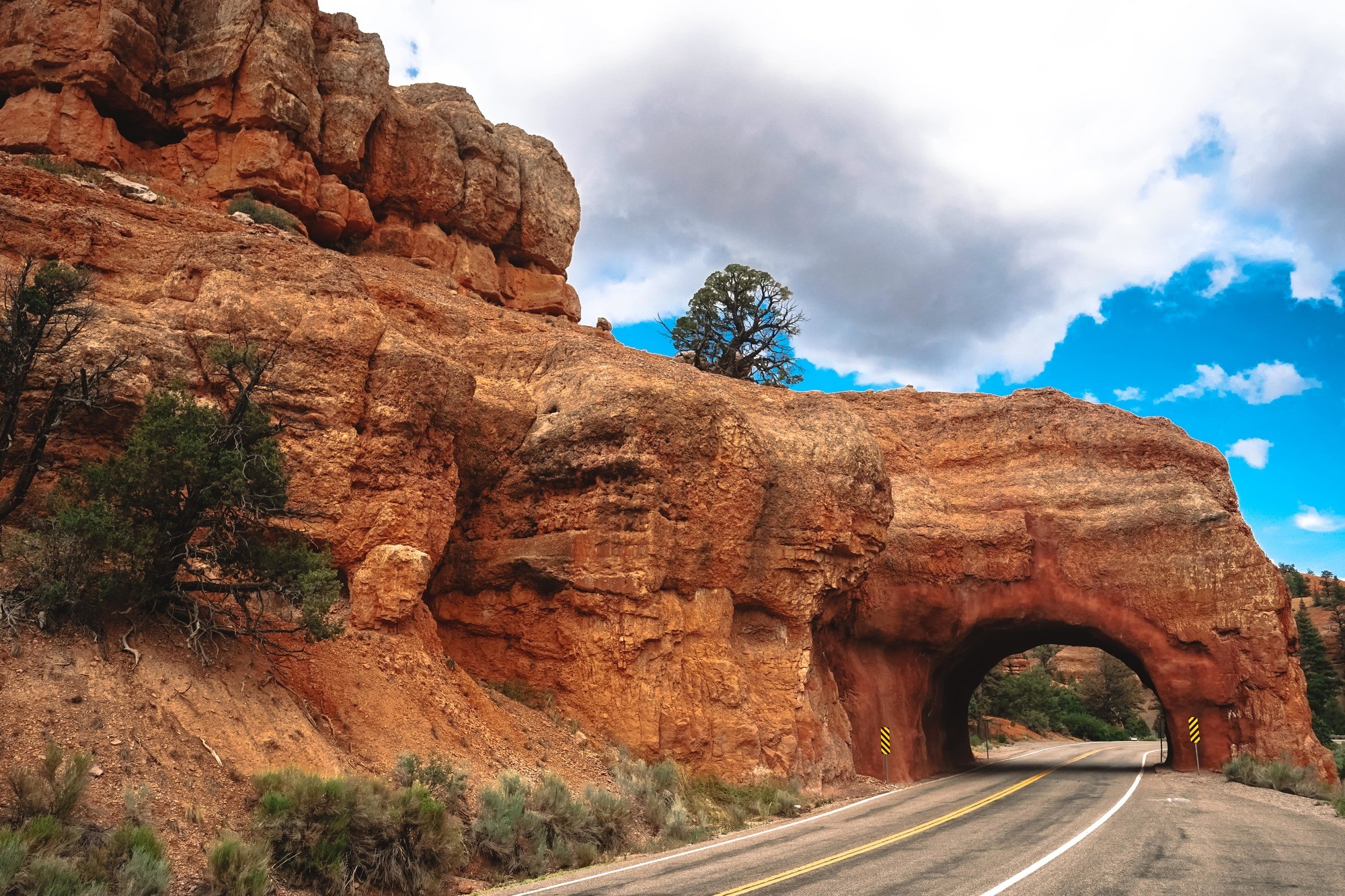 driving through rock arches