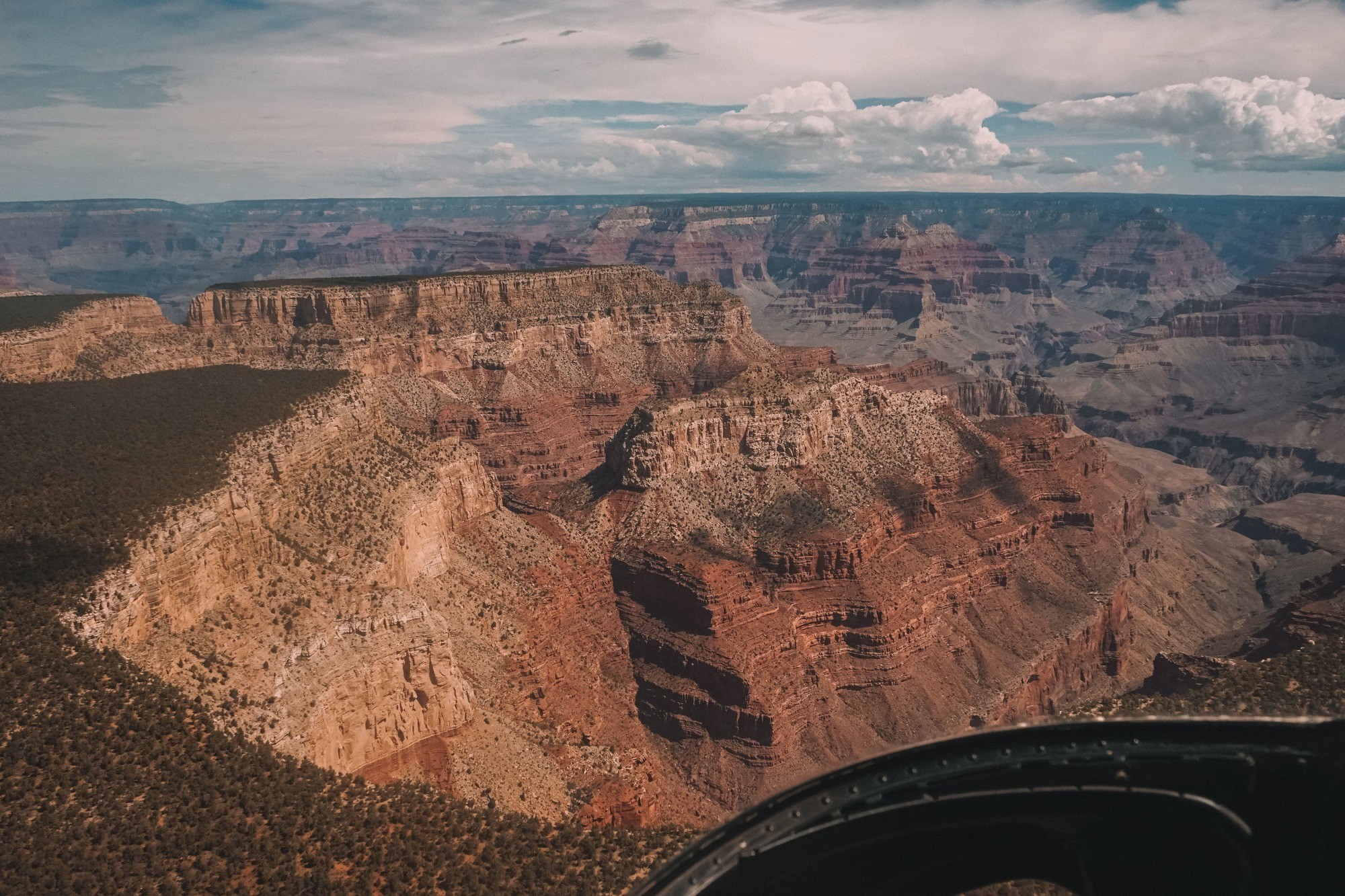 grand canyon from a helicopter