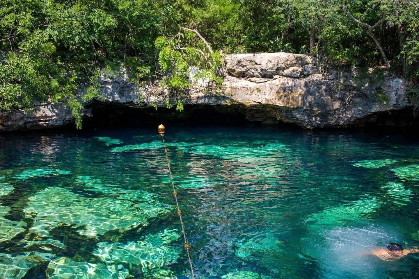 Swimming in Cenote Azul