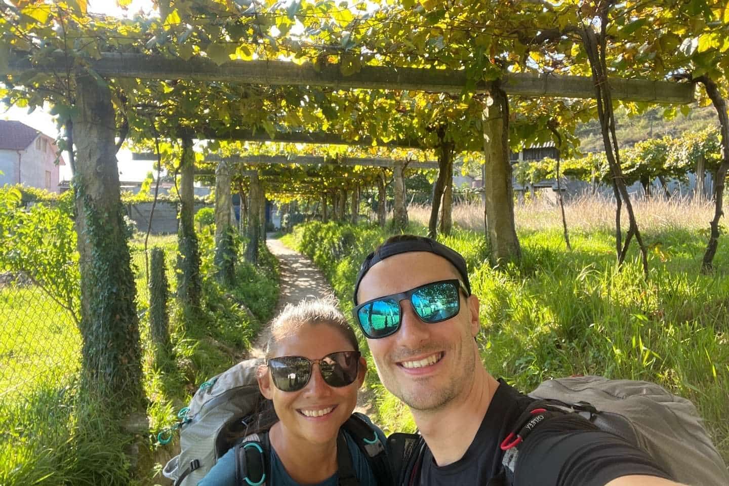 Tom and Anna walking through Galicia