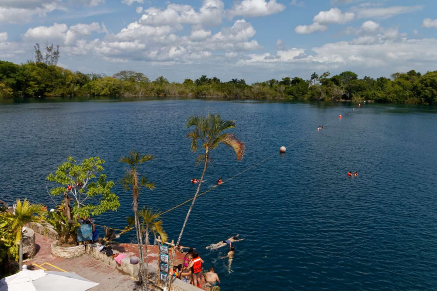 Sunny weather at Cenote Azul Bacalar