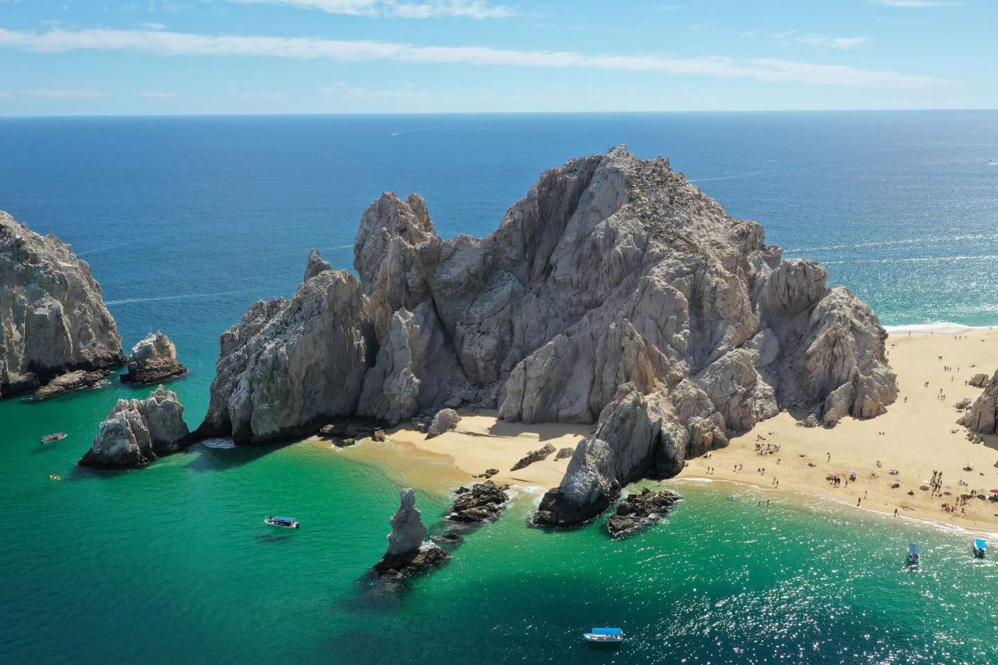 A beautiful aerial shot of Cabo San Lucas, Mexico