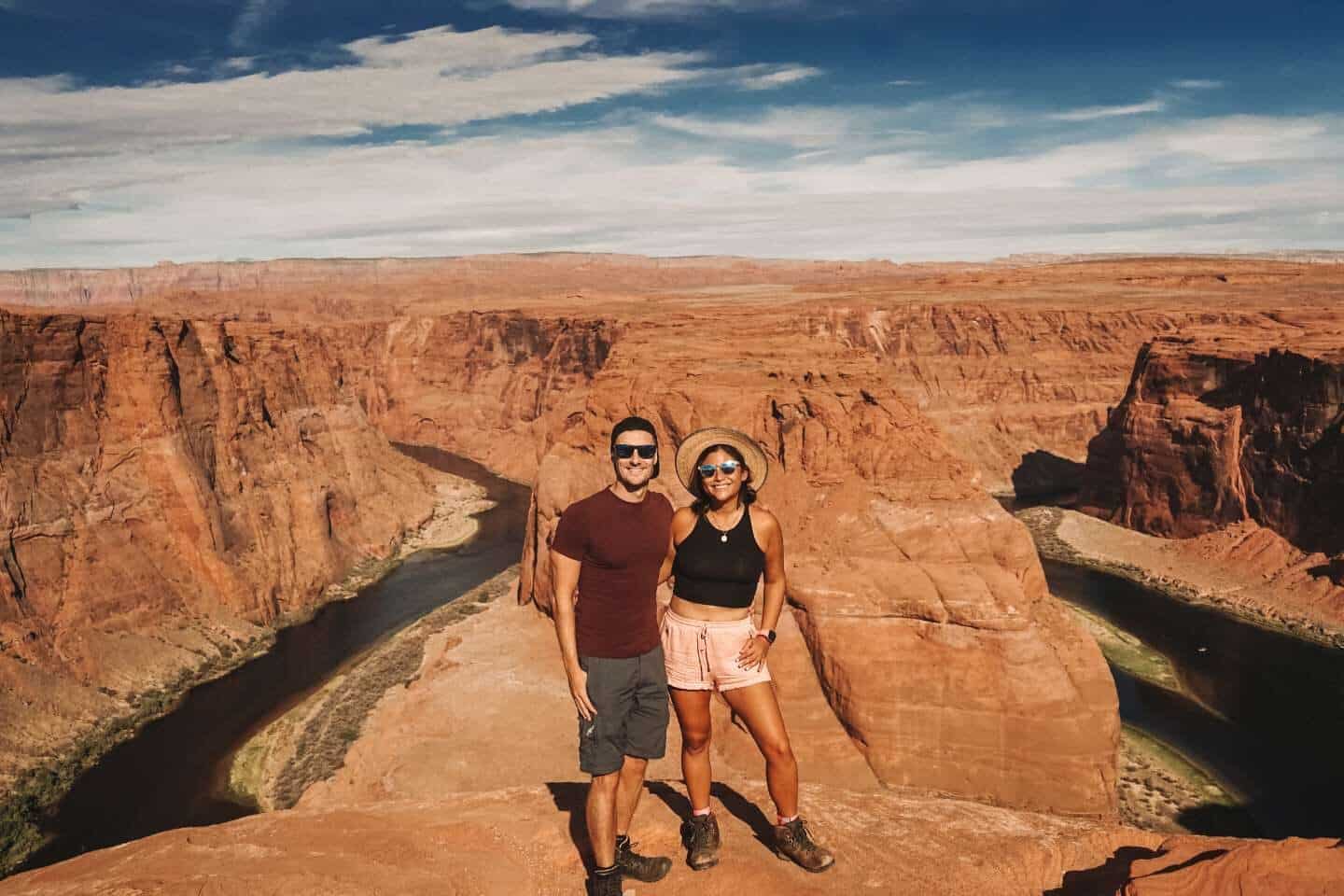 Tom and Anna on horseshoe bend east rim of the Grand Canyon