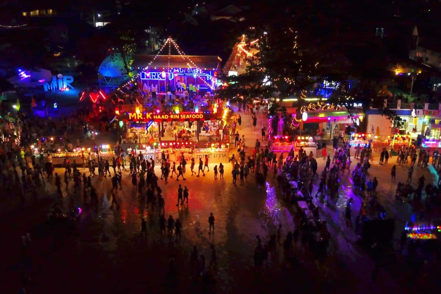 Koh Phangan Full Moon Party aerial view