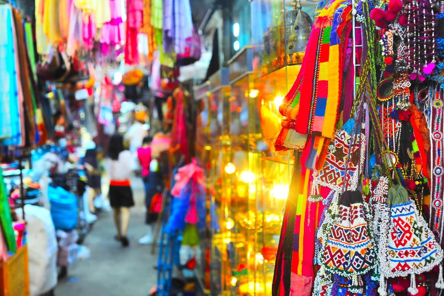 Colorful products in Chatuchak Market, Thailand