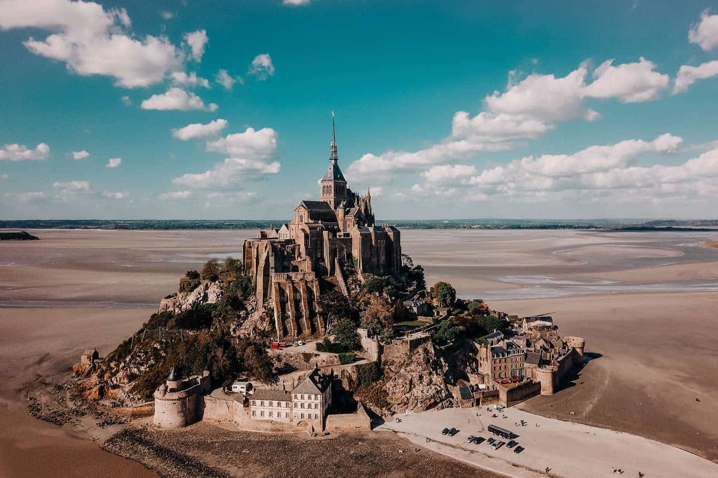 Breathtaking shot of Mont-Saint-Michel in France