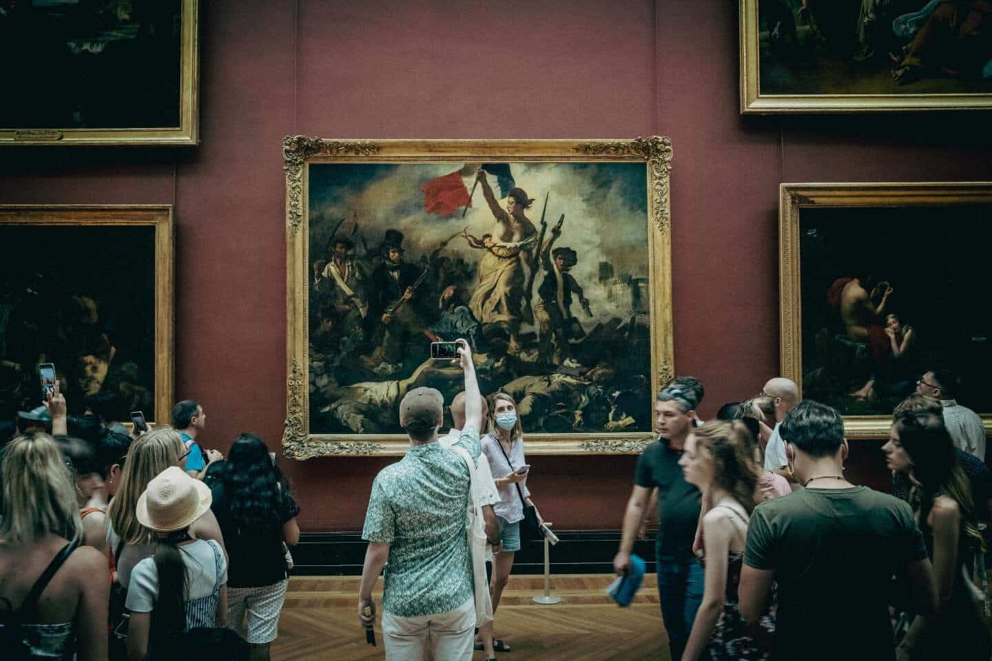 People inside The Louvre Museum (fun facts about France)