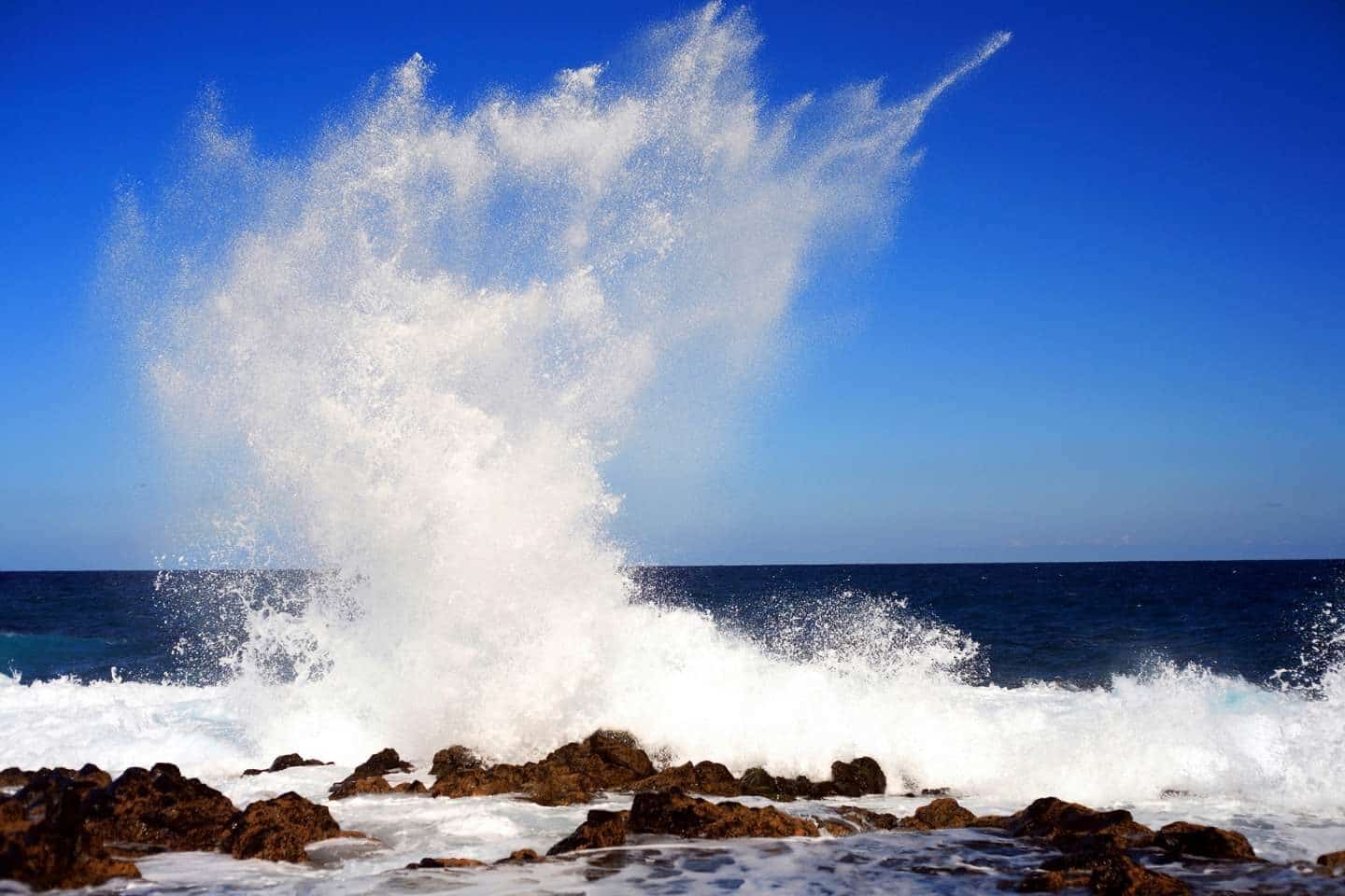 Big splash of waves in Tenerife