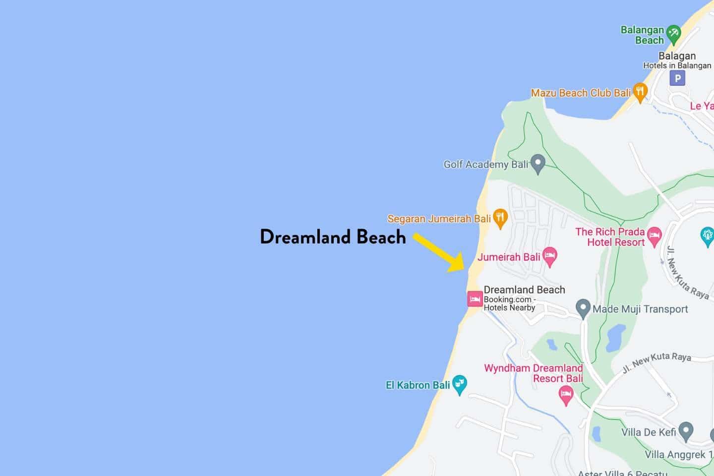Map of Dreamland Beach