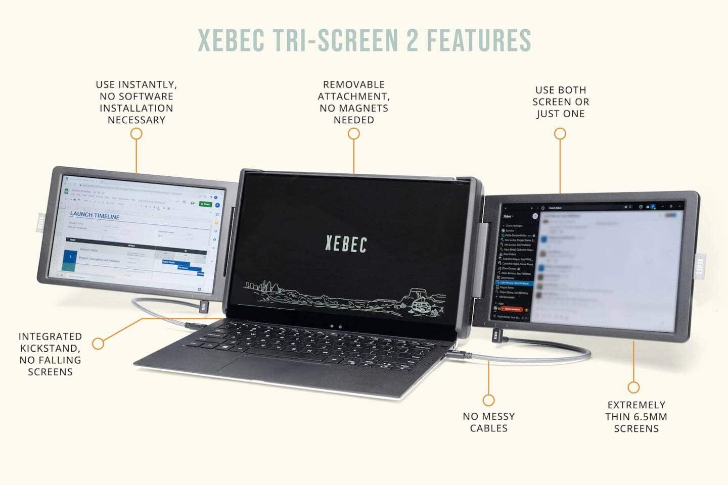 Features of Xebec Tri-Screen 2