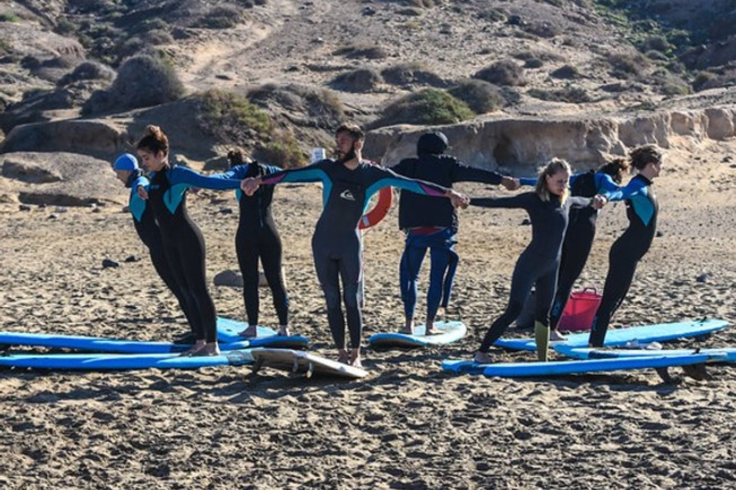 Surf training before jumping on the water