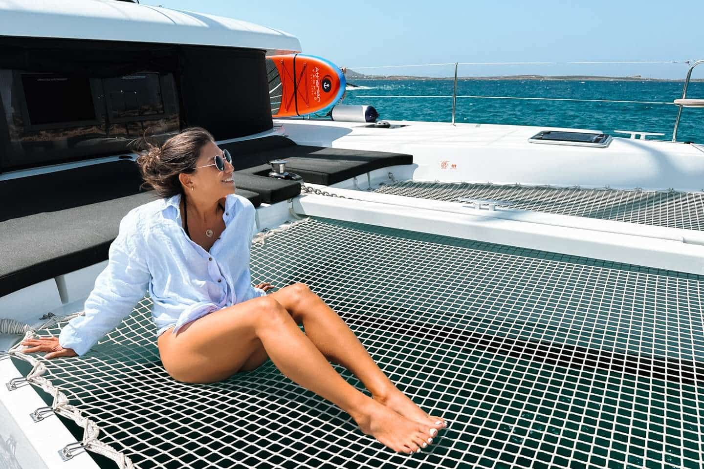 Anna relaxing on the yacht