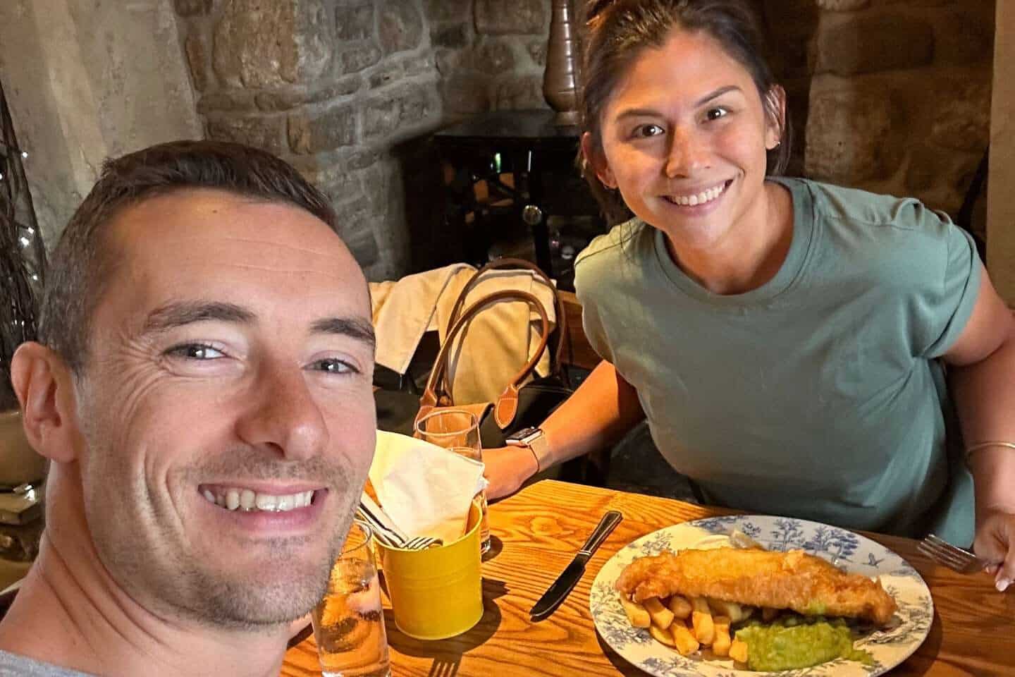 anna and tom with their food
